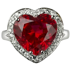 7.25 Kt 14K Gold Schöner Edelstein Ring Roter Rubin Mit Natürlicher Diamants ( nicht im Labor gezüchtet )chmuck