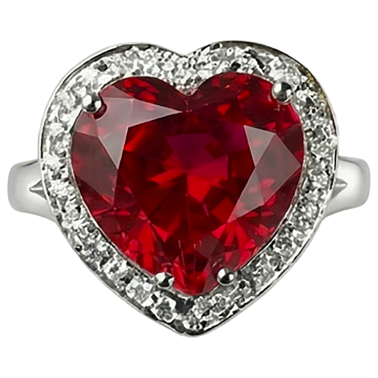 7.25 Kt 14K Gold Schöner Edelstein Ring Roter Rubin Mit Natürlicher Diamants ( nicht im Labor gezüchtet )chmuck