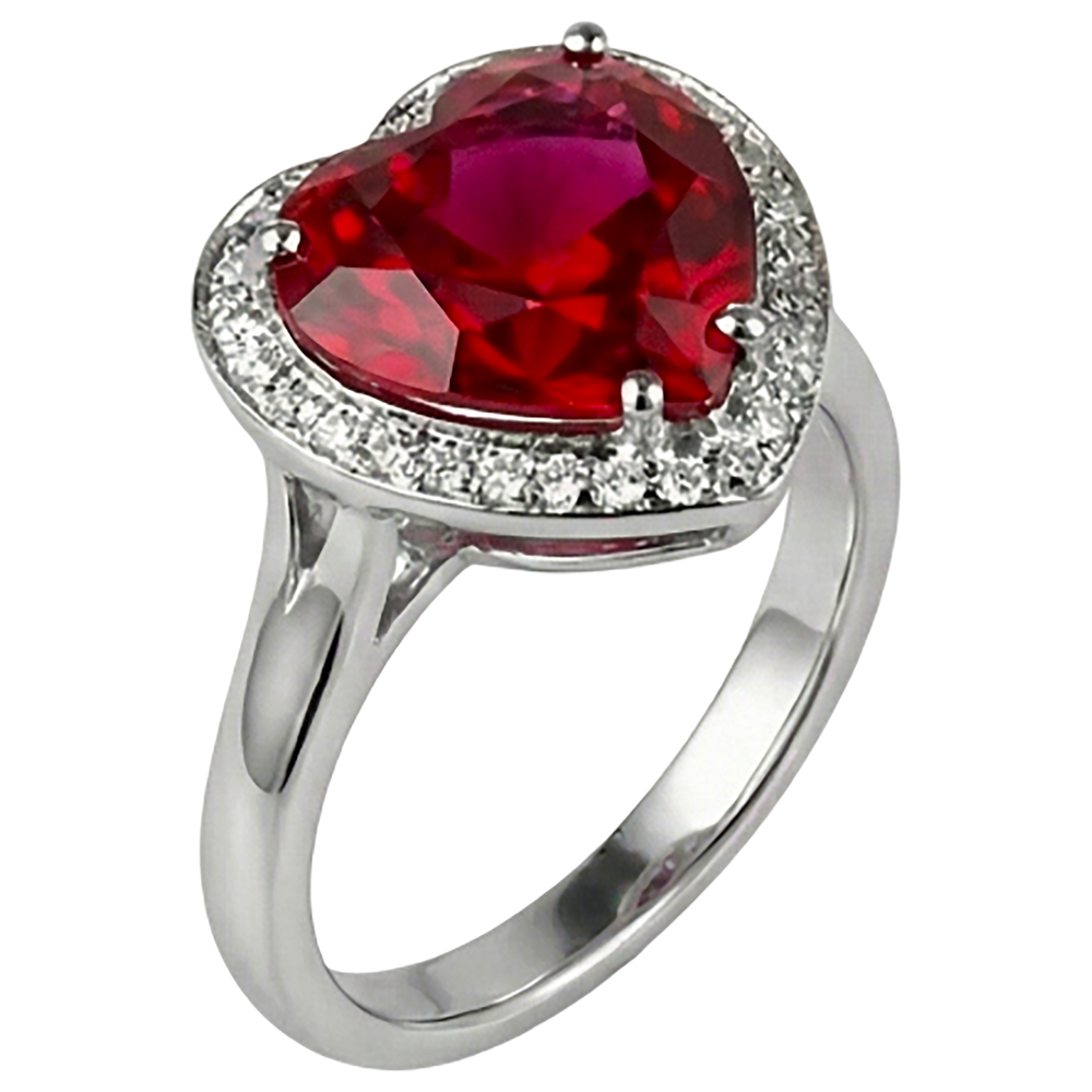 7.25 Kt 14K Gold Schöner Edelstein Ring Roter Rubin Mit Natürlicher Diamants ( nicht im Labor gezüchtet )chmuck