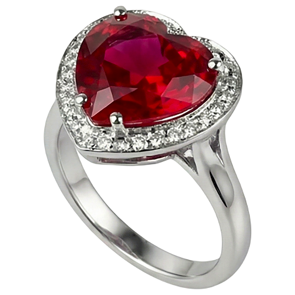7.25 Kt 14K Gold Schöner Edelstein Ring Roter Rubin Mit Natürlicher Diamants ( nicht im Labor gezüchtet )chmuck