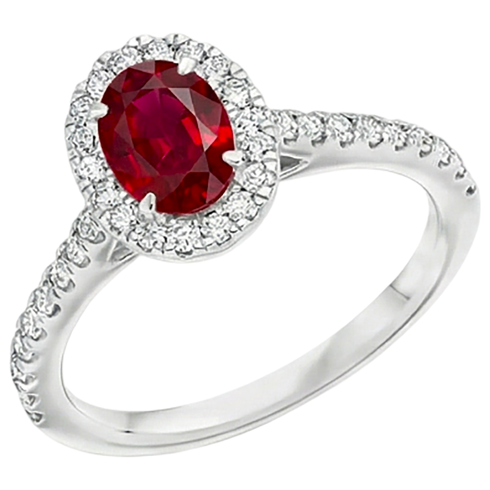 echter oval rubin 7.35Karat ring Seitenansicht