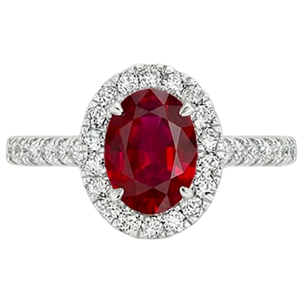 echter oval rubin 7.35Karat ring Detailansicht