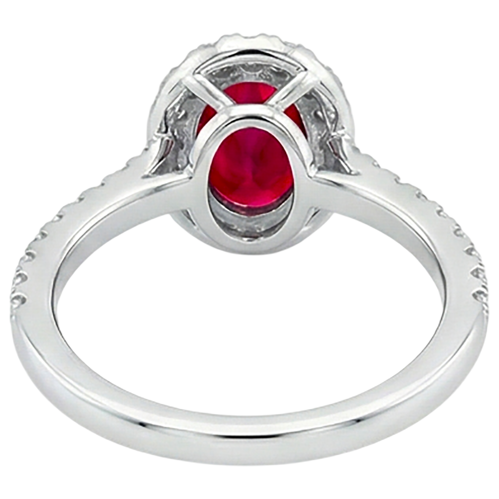 echter oval rubin 7.35Karat ring auf Weiß