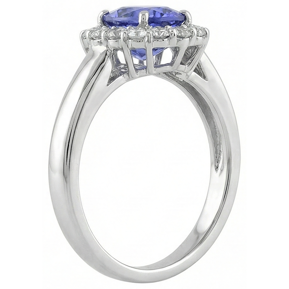 echter oval tansanit 4.25Karat ring auf Weiß