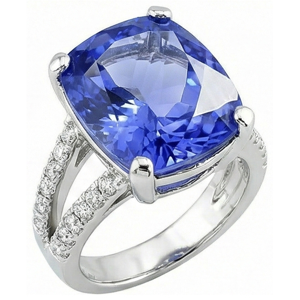 echter round diamant 7Karat ring Seitenansicht