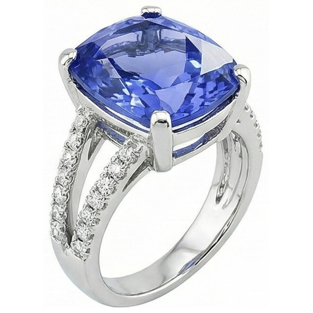 echter round diamant 7Karat ring Draufsicht