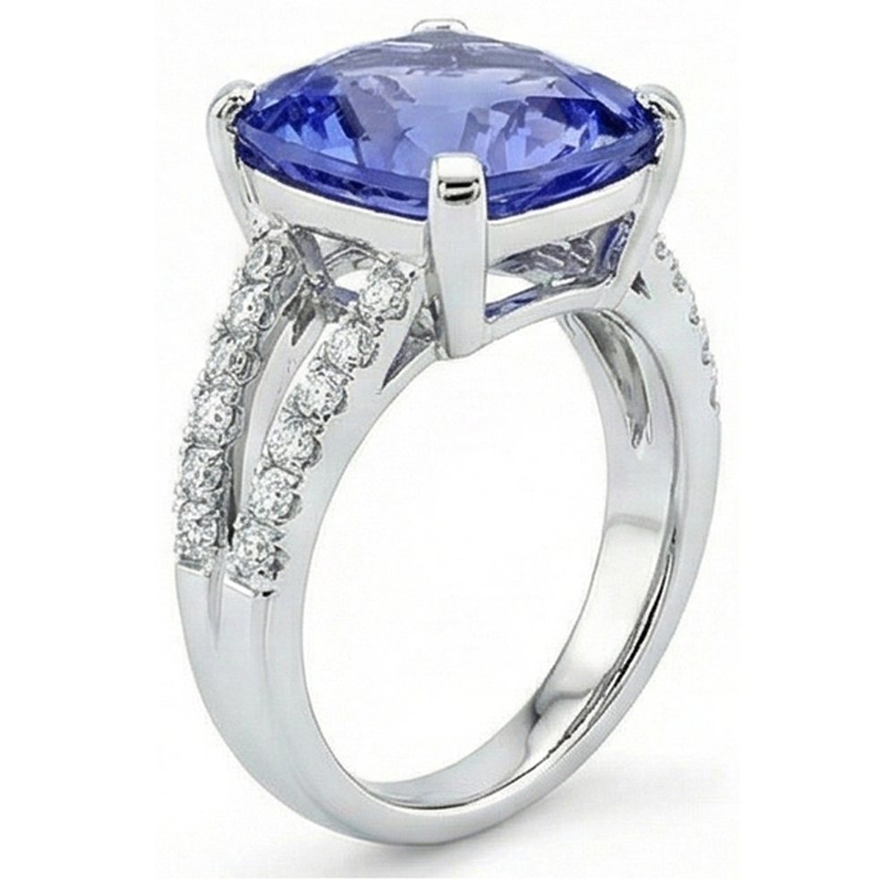 echter round diamant 7Karat ring Profilansicht