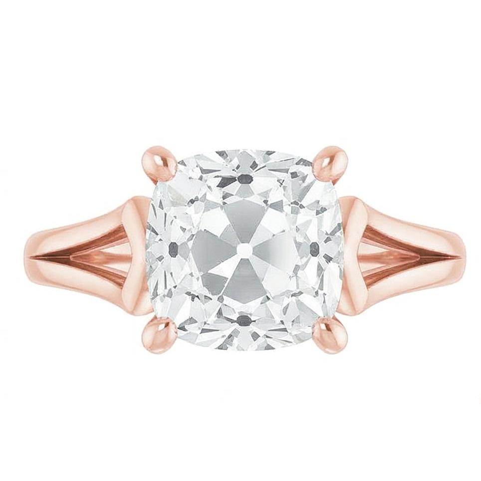 echter round diamant 7Karat ring Seitenansicht