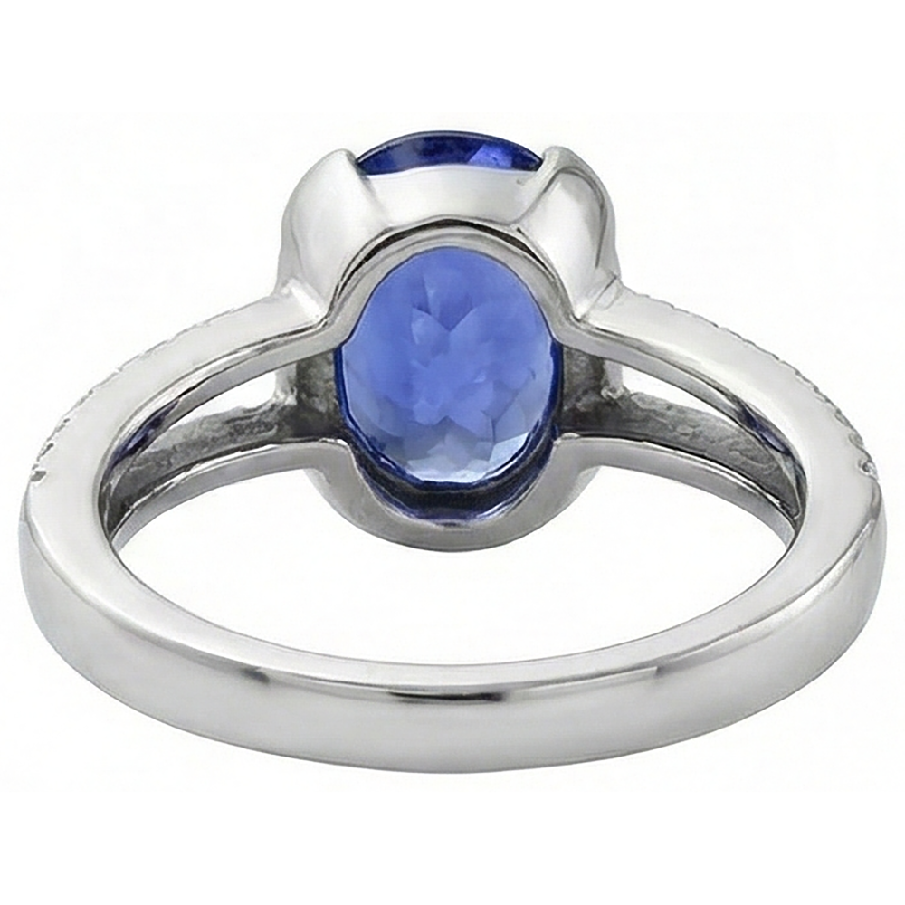 echter oval tansanit 7Karat ring auf Weiß