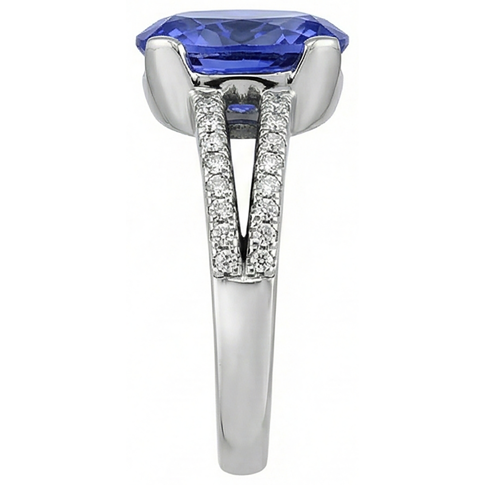 echter oval tansanit 7Karat ring Draufsicht
