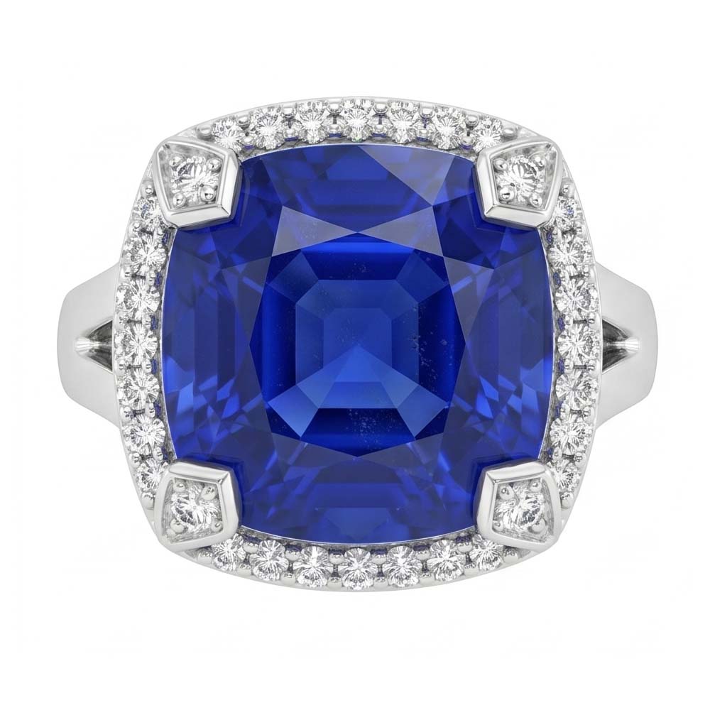 echter round diamant 7Karat ring Vorderansicht