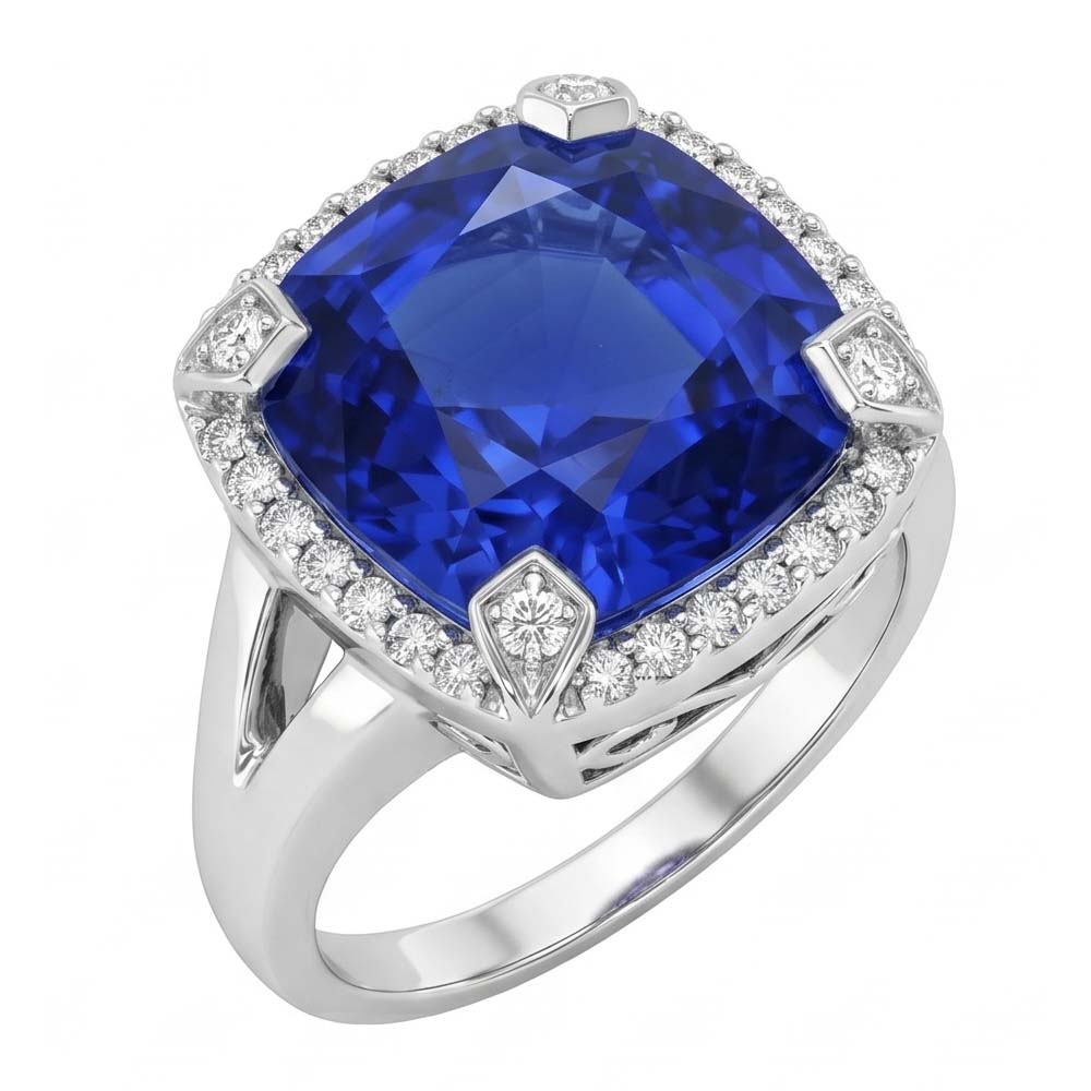 echter round diamant 7Karat ring Seitenansicht