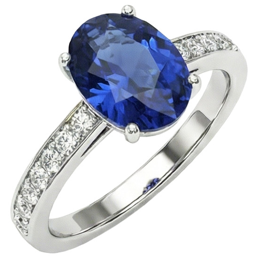 echter oval diamant 7Karat ring Seitenansicht
