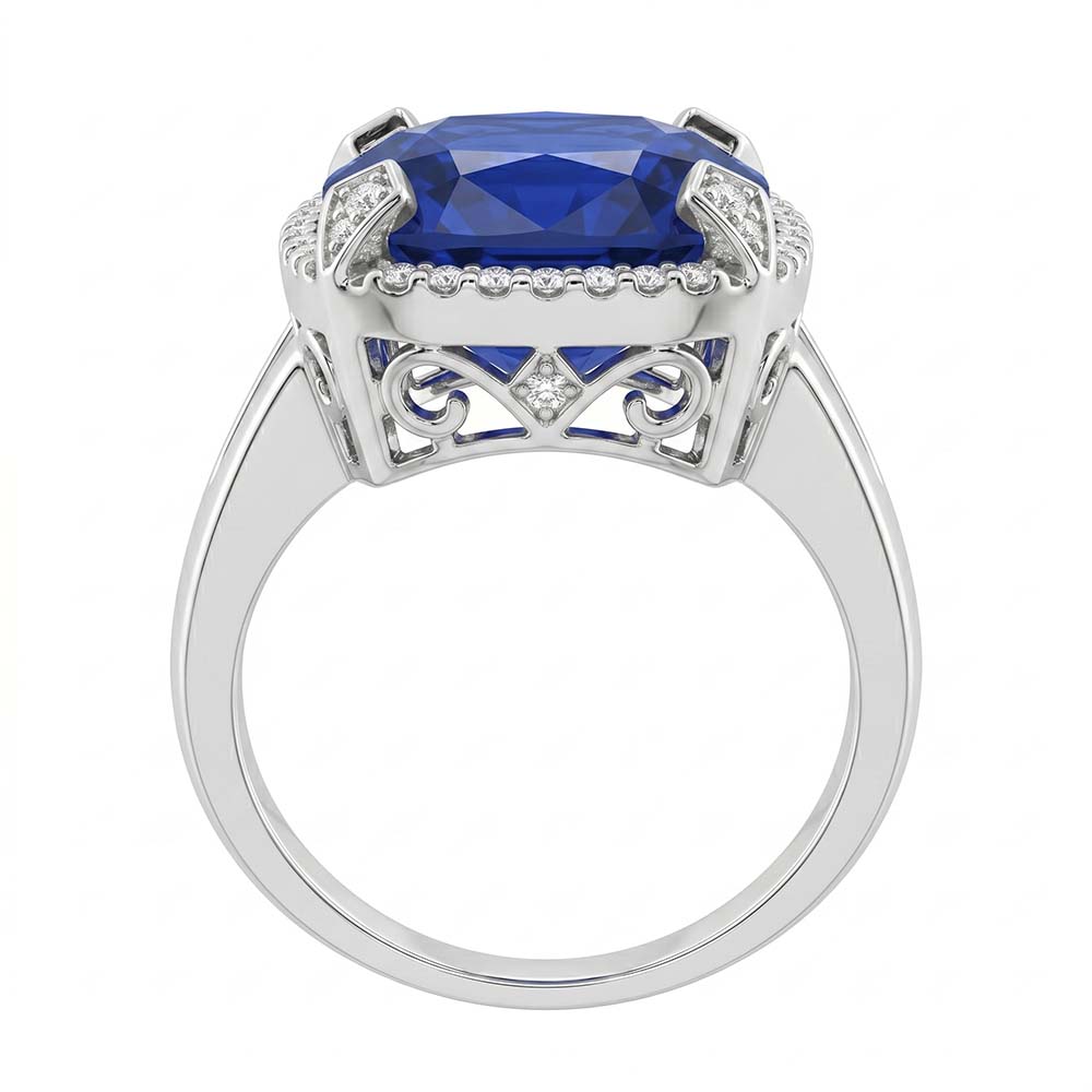 echter round diamant 7Karat ring Draufsicht