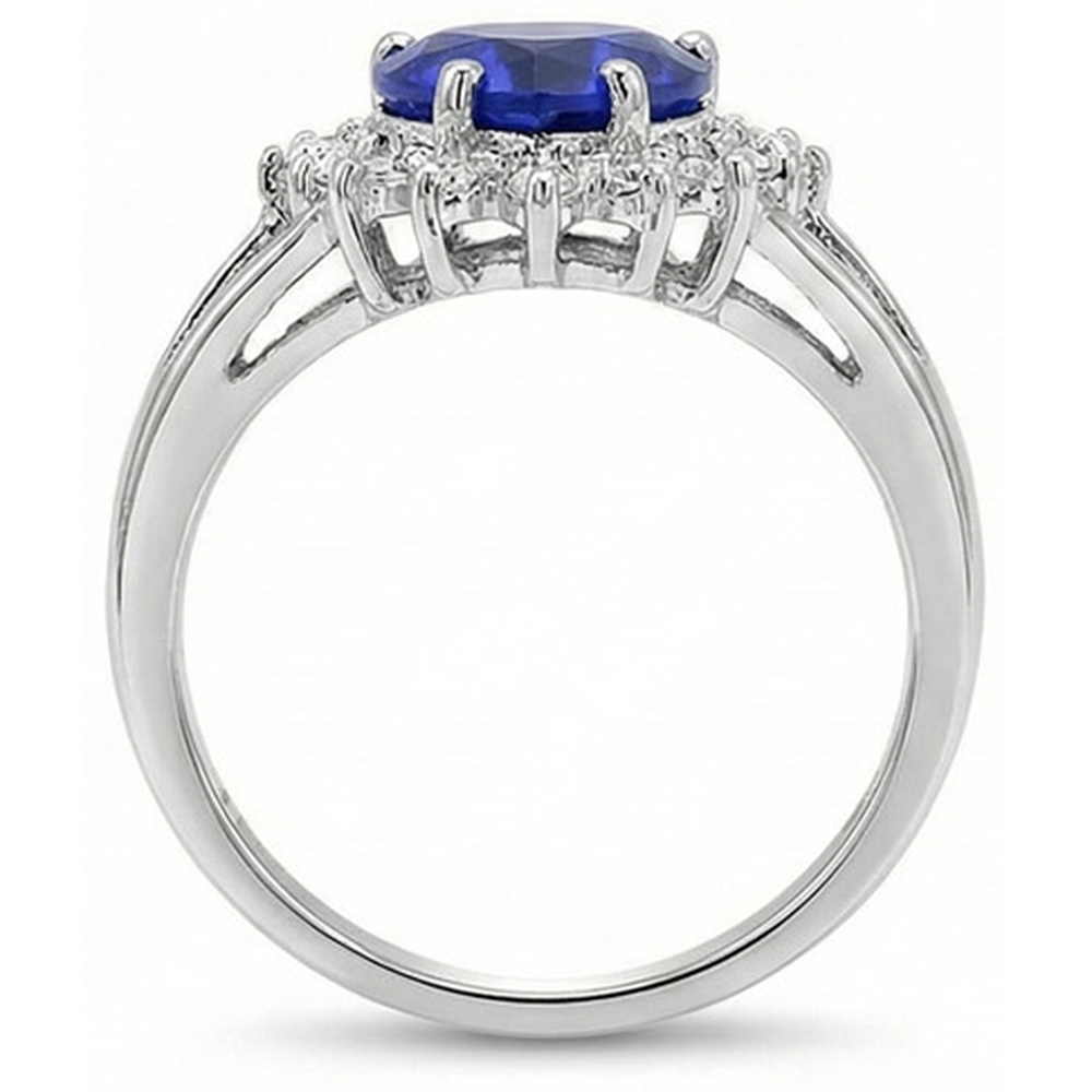 echter round diamant 7Karat ring Profilansicht
