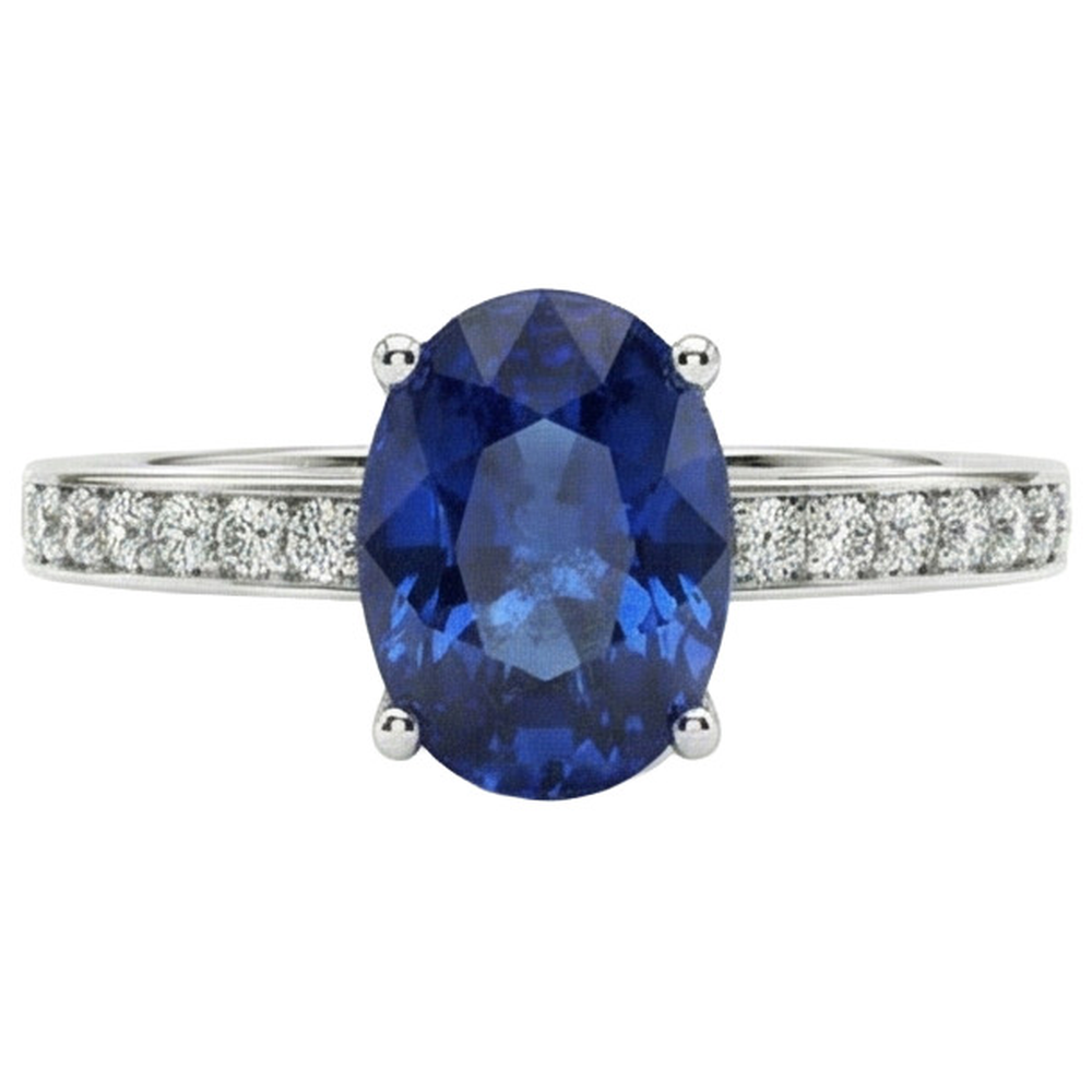 echter oval diamant 7Karat ring Detailansicht