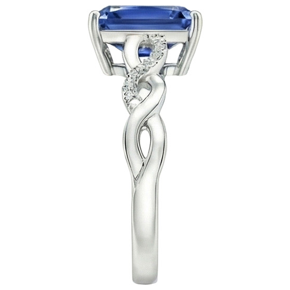 echter round diamant 7Karat ring Profilansicht