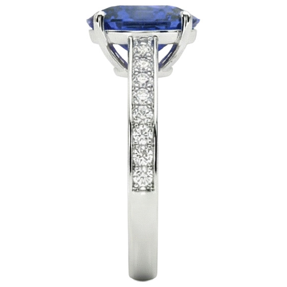 echter oval diamant 7Karat ring Draufsicht