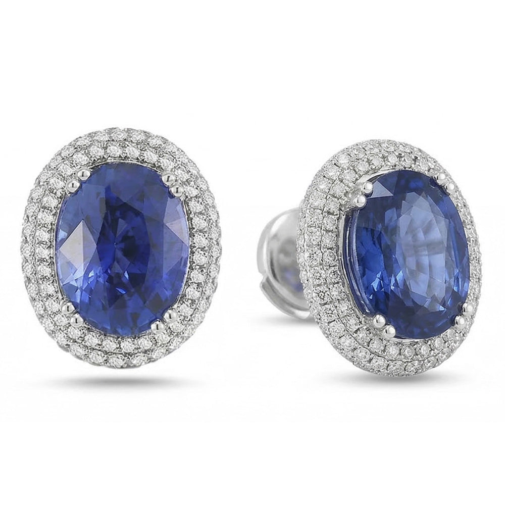 echter oval saphir 7Karat ohrring Seitenansicht