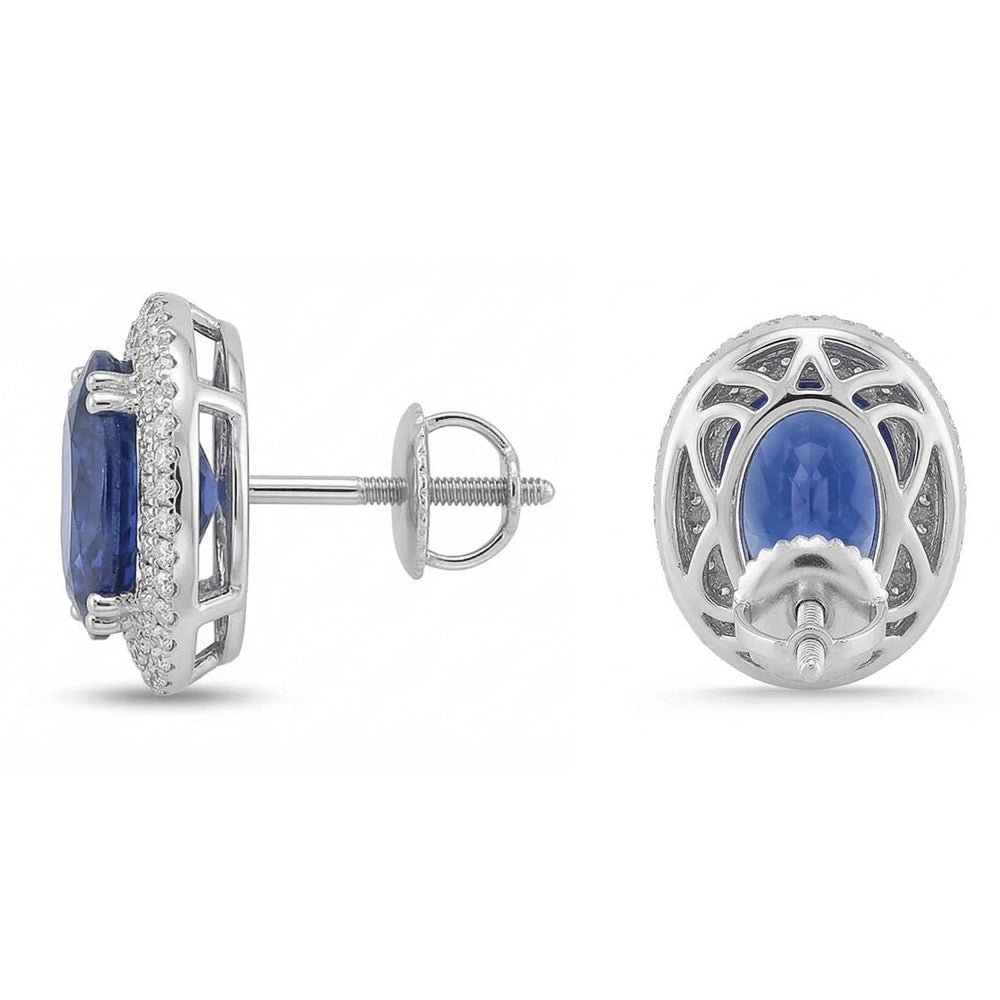 echter oval saphir 7Karat ohrring Detailansicht