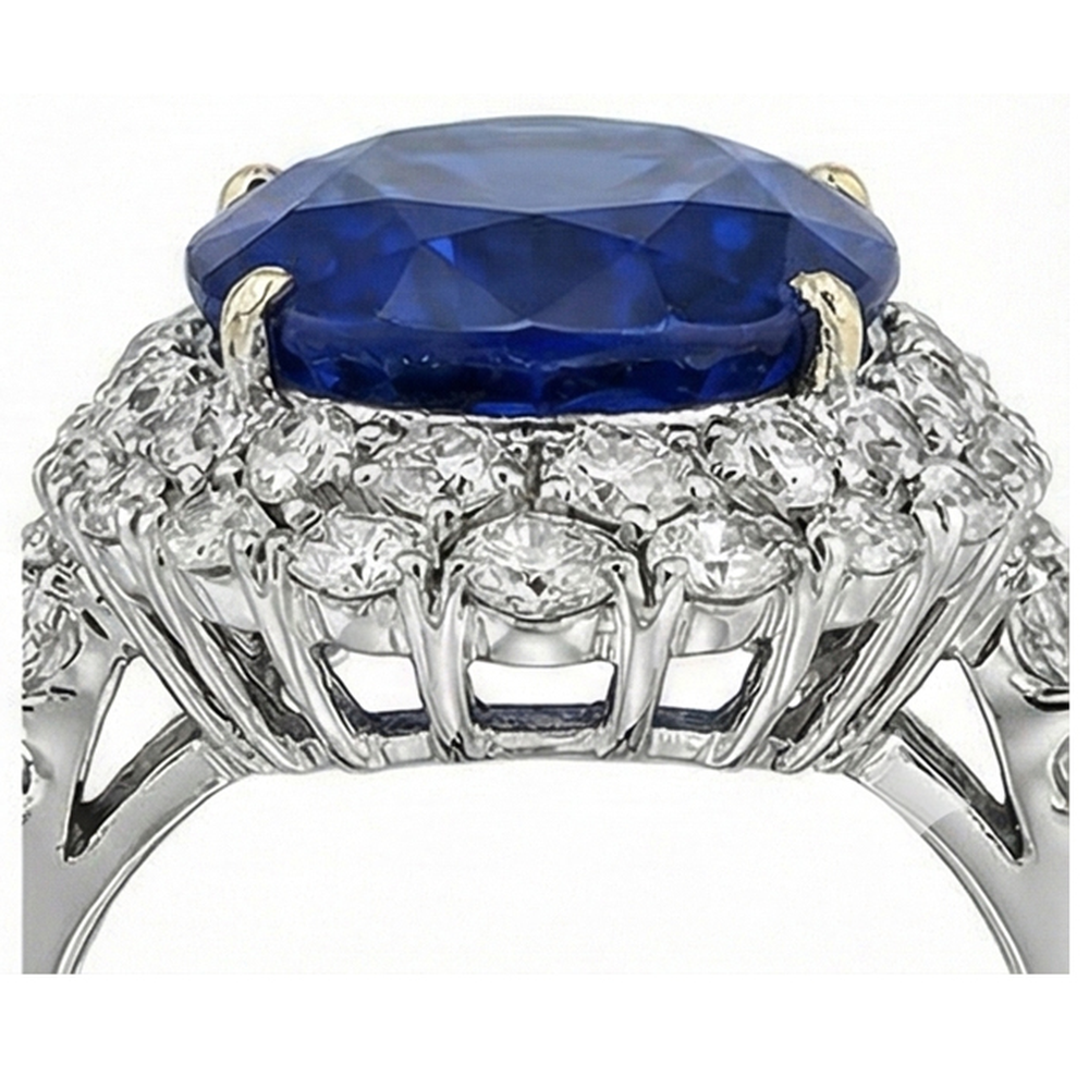 echter oval diamant 14Karat ring auf Weiß
