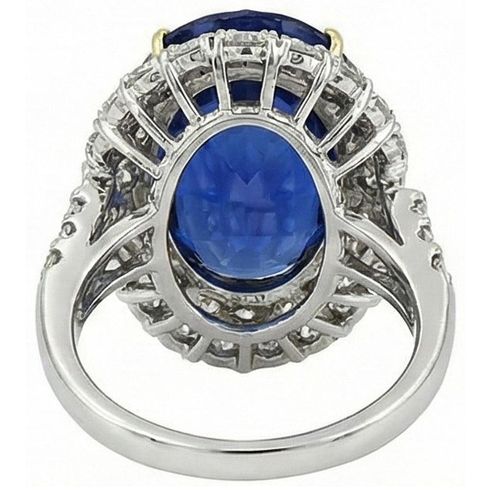 echter oval diamant 14Karat ring Dreiviertelansicht