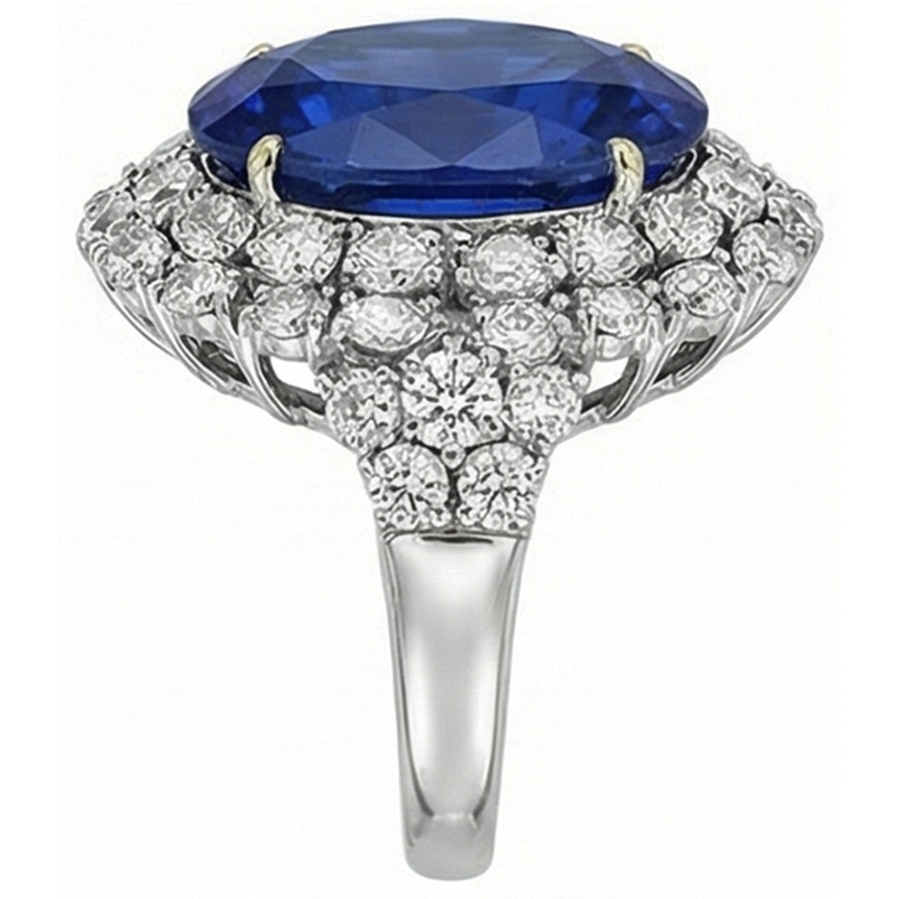 echter oval diamant 14Karat ring Band Detail
