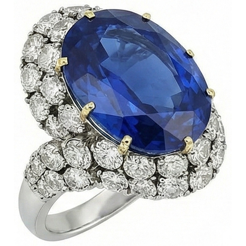 echter oval diamant 14Karat ring Seitenansicht