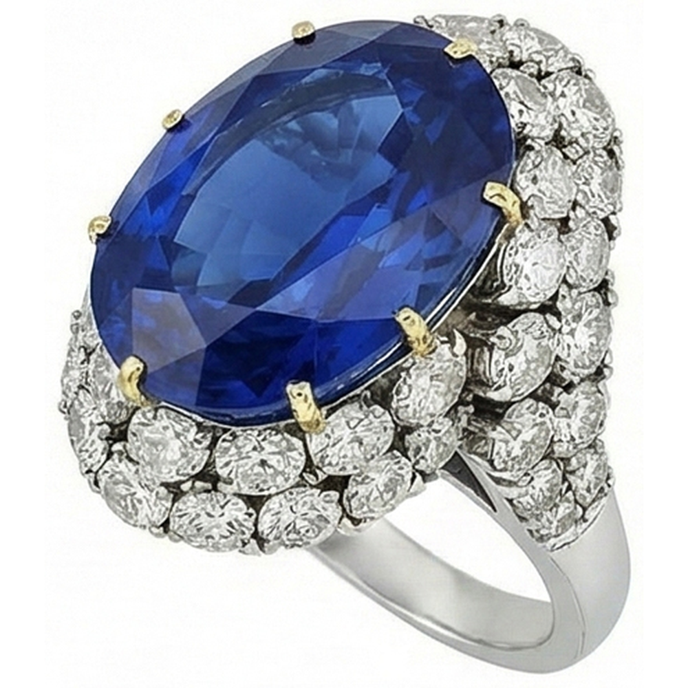 echter oval diamant 14Karat ring Vorderansicht