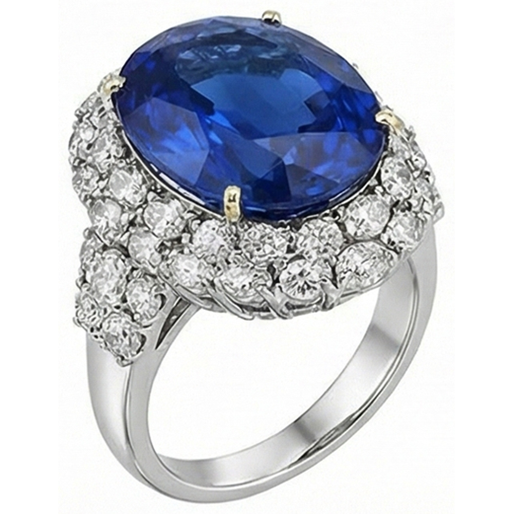 echter oval diamant 14Karat ring Draufsicht