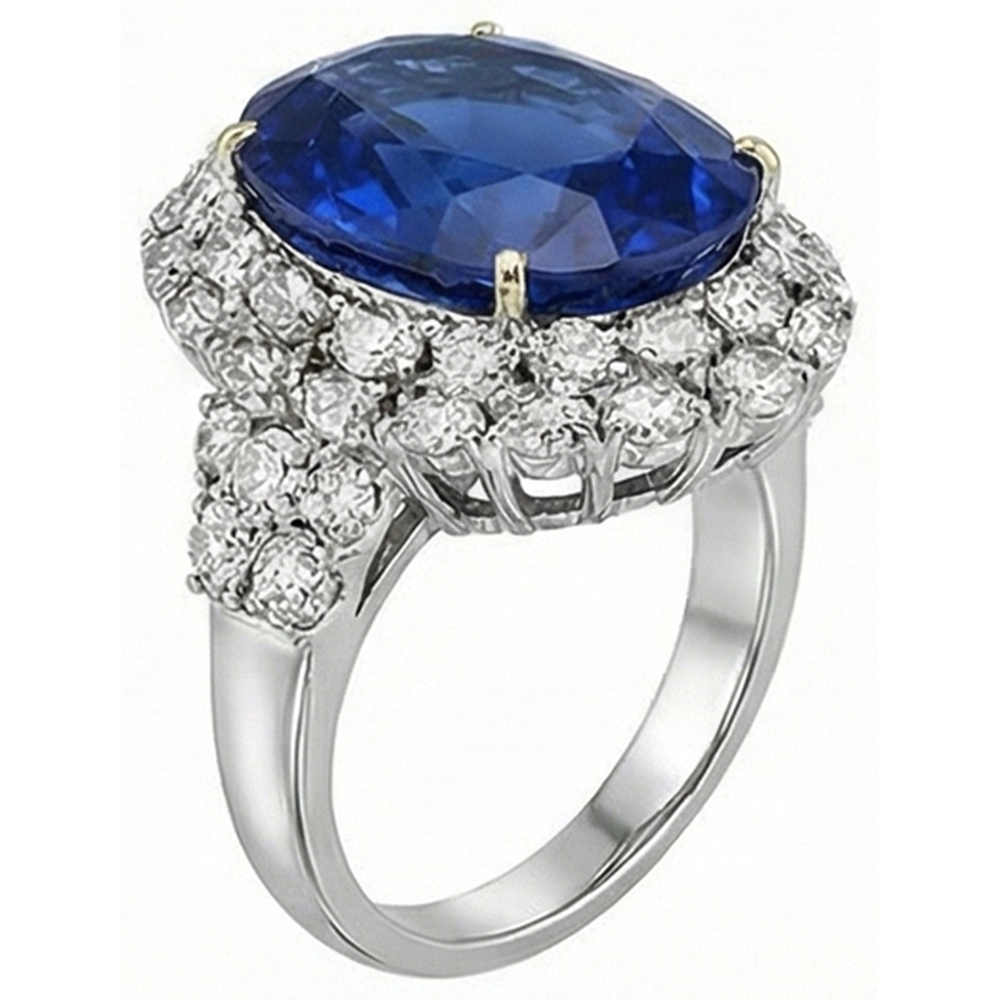echter oval diamant 14Karat ring Profilansicht
