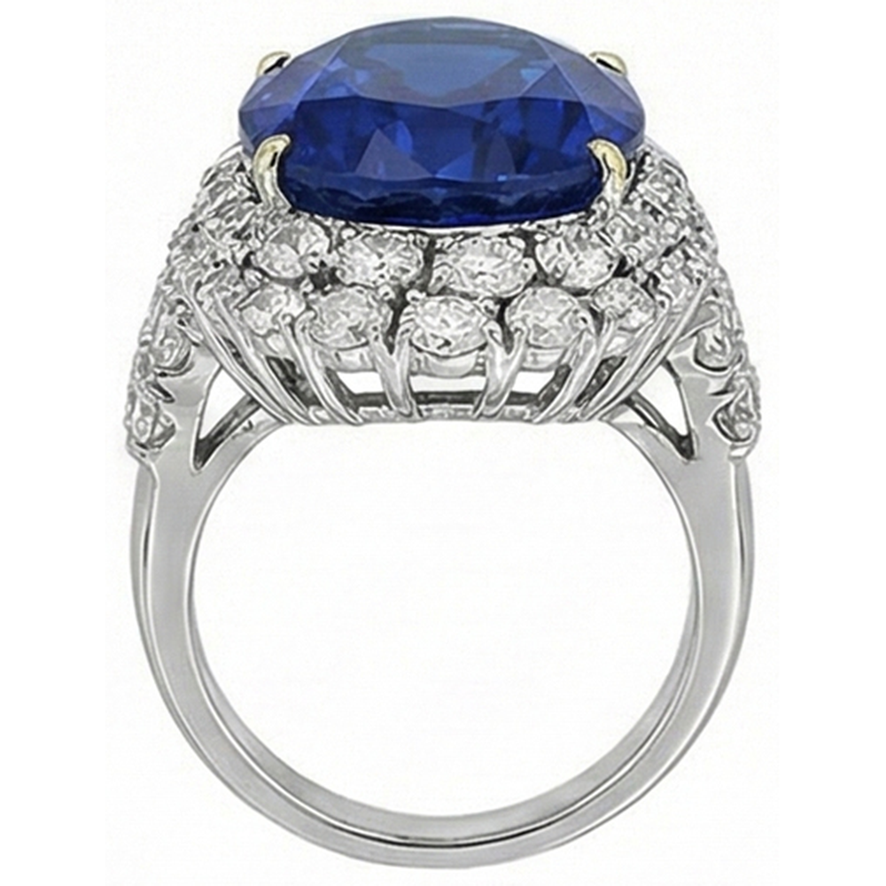 echter oval diamant 14Karat ring mit Diamantbesatz