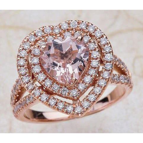 Edler Diamant Schmuck 7-Karat 14K Roségold – Hauptansicht