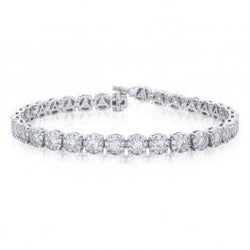 Echter Edler Diamant Ketten-Armband – 14K Weißgold 7,00 Karat