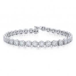 Echter Edler Diamant Ketten-Armband 7,00 Karat 14K Weißgold – Hauptansicht