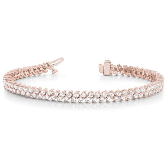 7.85 Karat Rund Echt Diamant Tennisarmband Roségold 14K