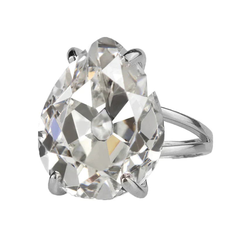 Diamant Old Mine Cut Solitär-Verlobungsring in 14K Weißgold – Hauptansicht