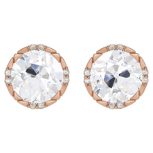 Glänzender Edler Diamant Ohrstecker 3 Karat – Hauptansicht