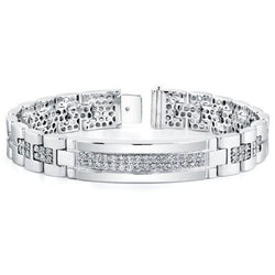 7 Karat Brillantschliff kleine Natürliche Diamanten Herrenarmband 14K WG