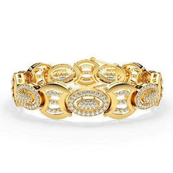 7 Karat Kleine Natürliche Diamanten Im Rundschliff Herrenarmband Gold Gelb 14K