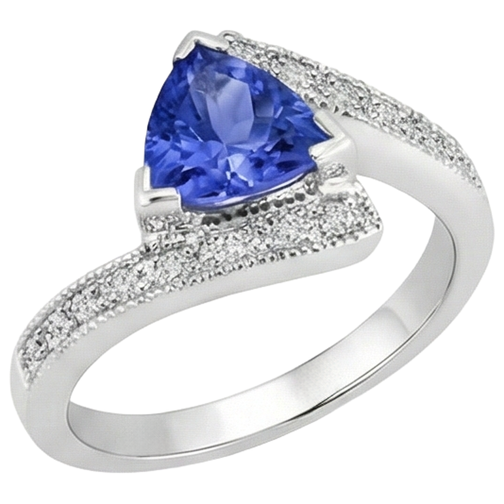 echter round tansanit 7.25Karat ring Detailansicht