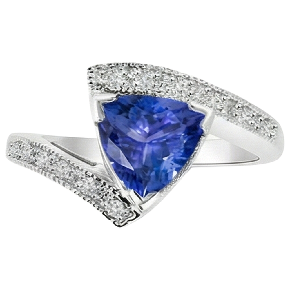 echter round tansanit 7.25Karat ring Draufsicht