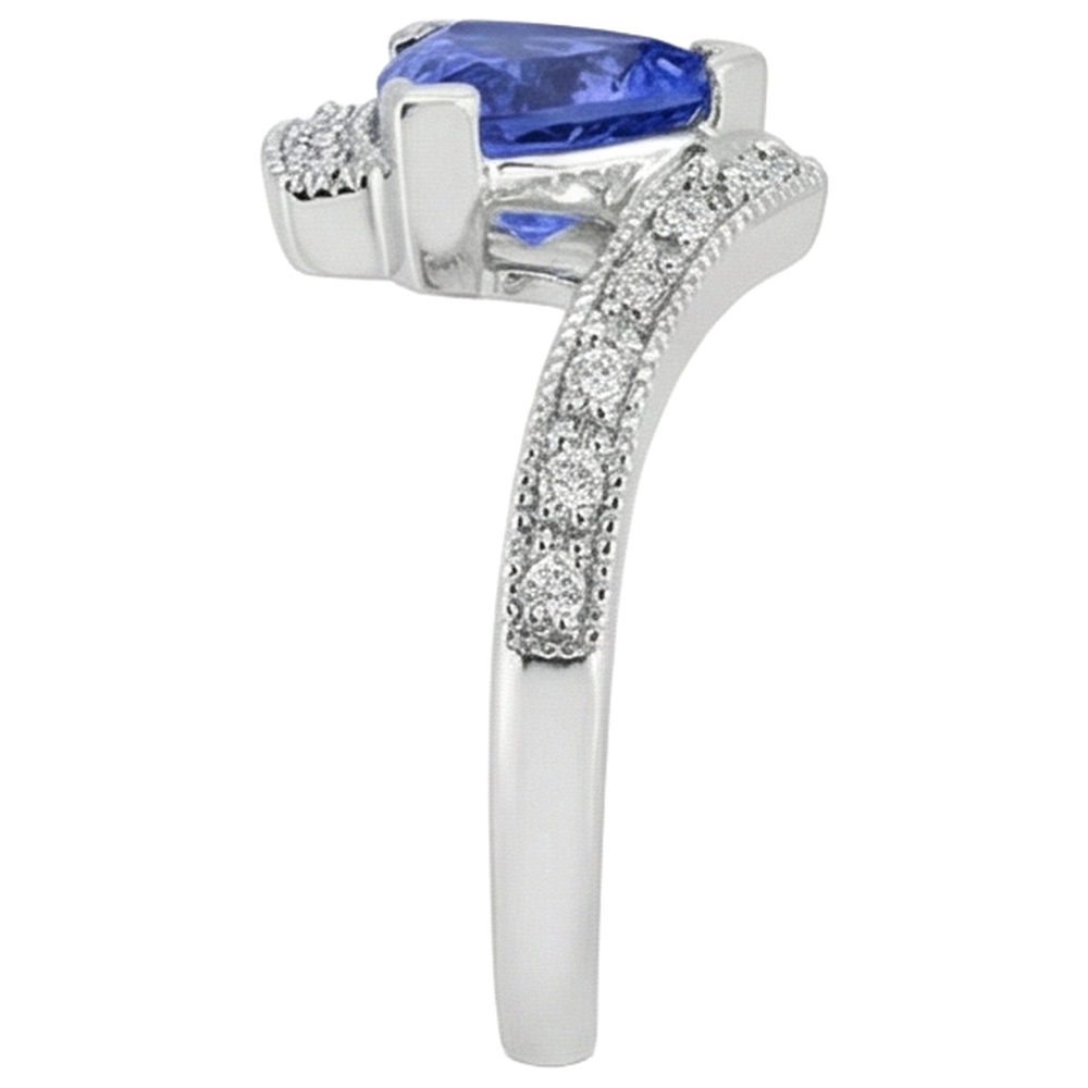 echter round tansanit 7.25Karat ring Profilansicht
