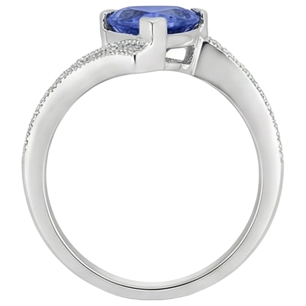 echter round tansanit 7.25Karat ring auf Weiß