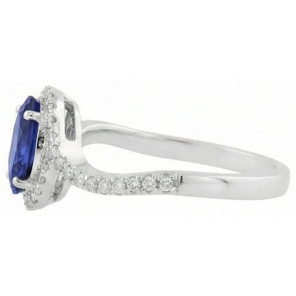 echter oval diamant 7.75Karat ring Profilansicht