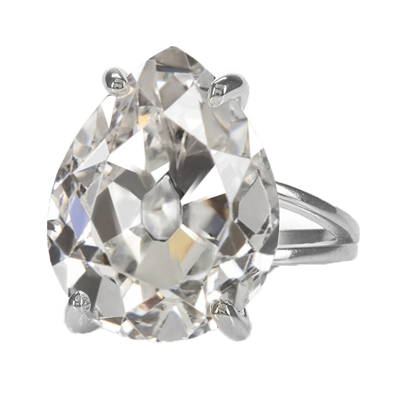 Old Mine Cut Brillant Ring in 14K Weißgold – Hauptansicht