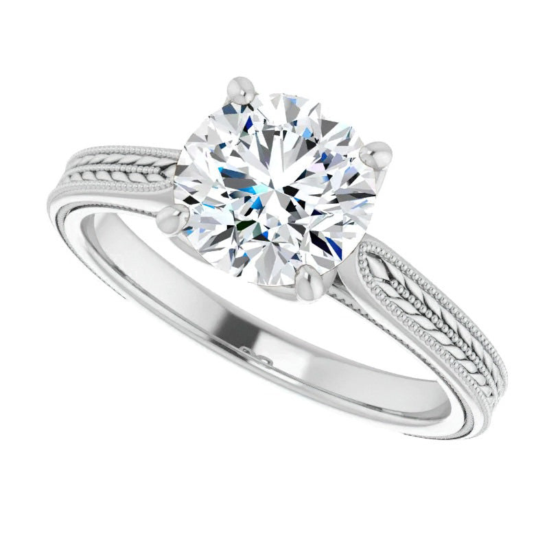Luxuriöser Diamant Einzelstein-Ring 5 Karat – Frontansicht
