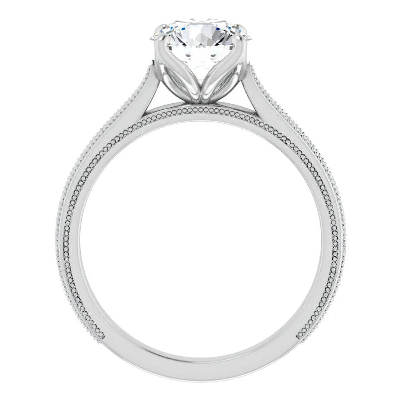 Natürlicher Diamant Einzelstein-Ring – Profilansicht