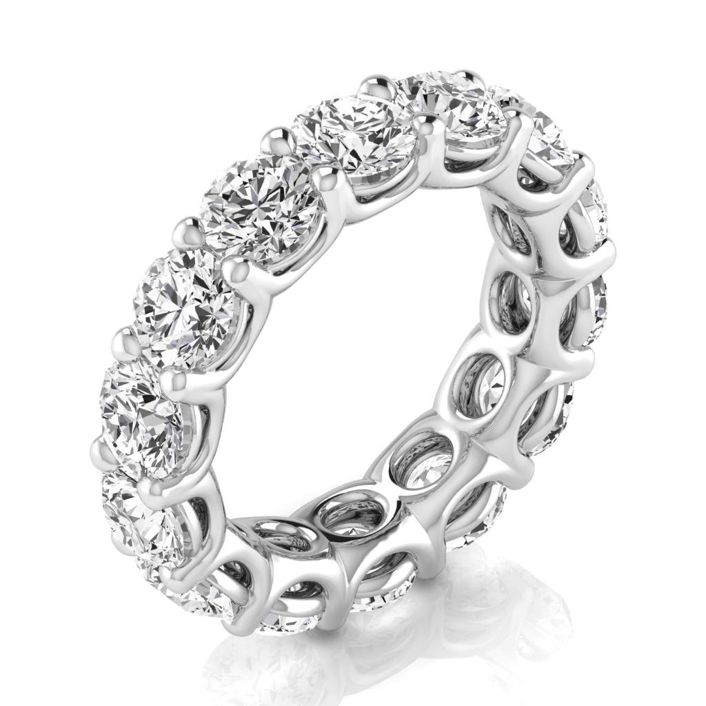 Edler Diamant Eternity Band 7-Karat 14 Karat Weißgold – Seitenansicht