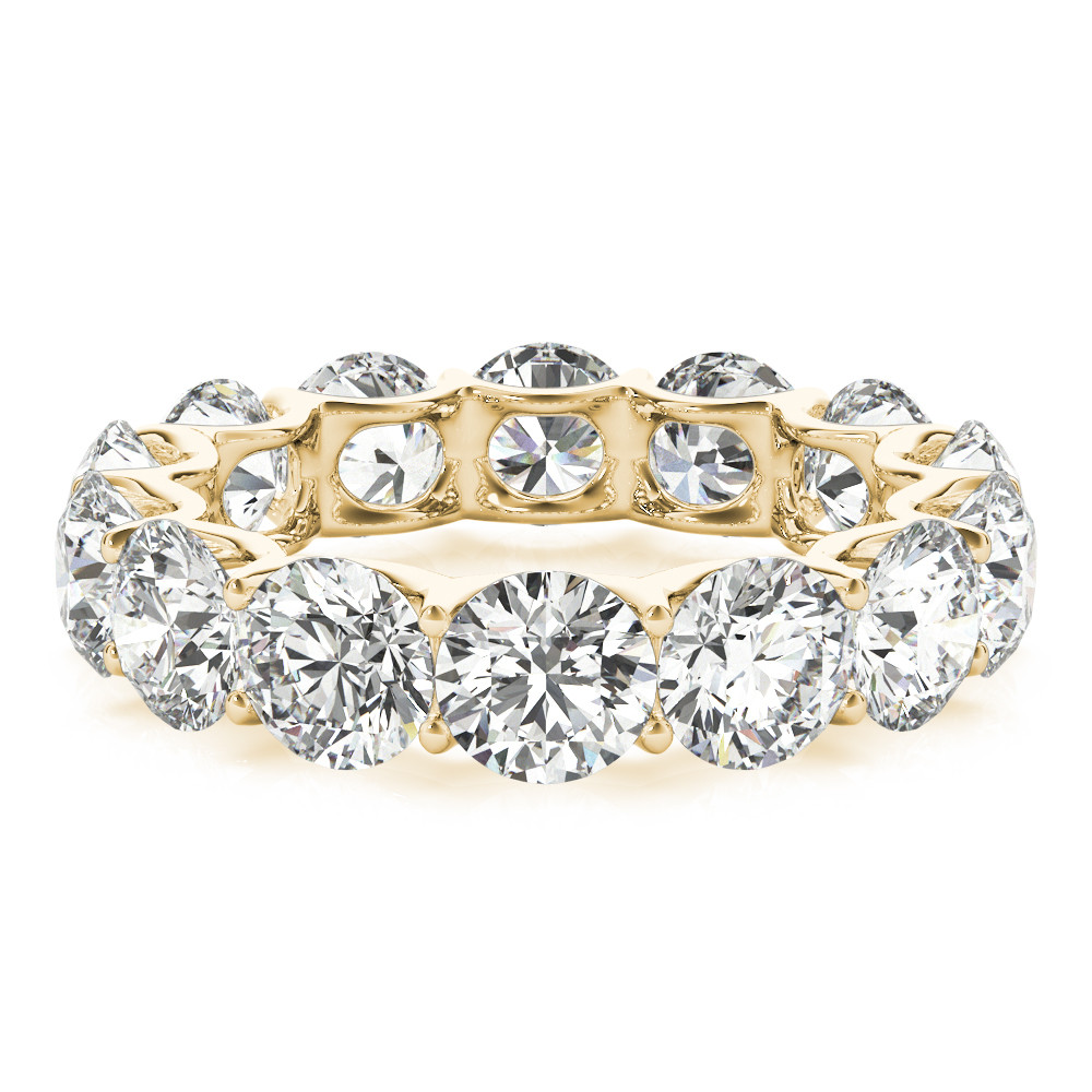 Edler Diamant Eternity Band 7 Karat 14K Gelbgold – Schrägansicht